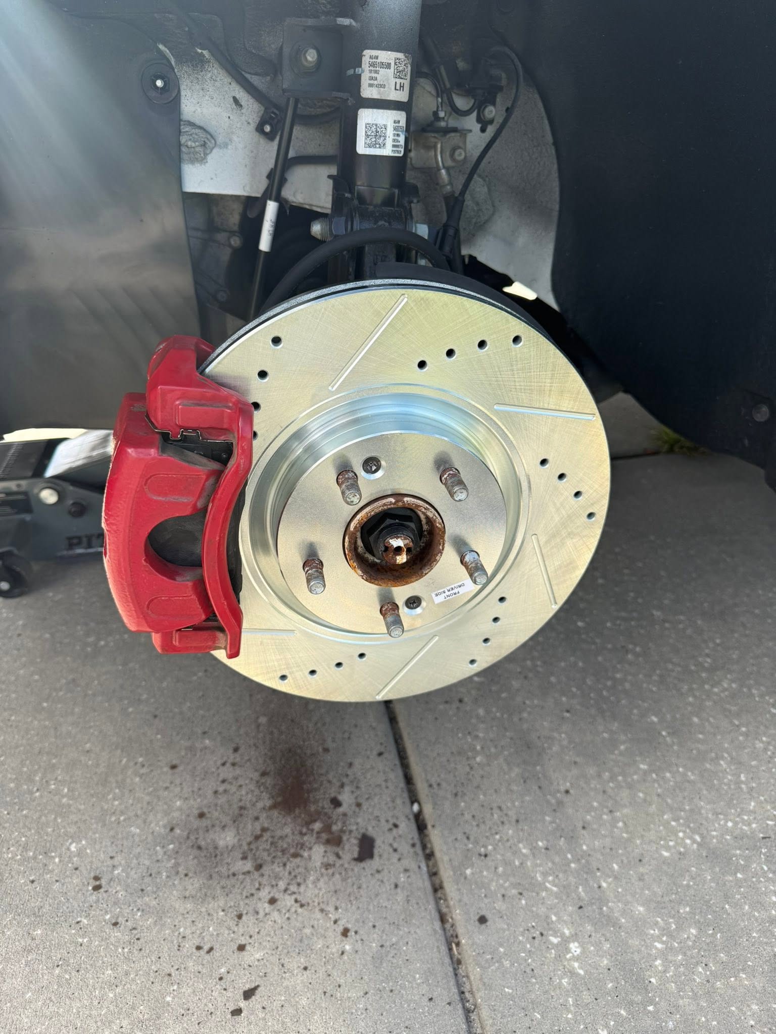 New brake rotor and caliper installation